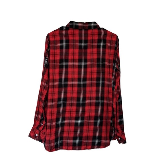 NEW Revolve Sanctuary Plaid Red Black Button Down Shirt - Picture 4 of 4